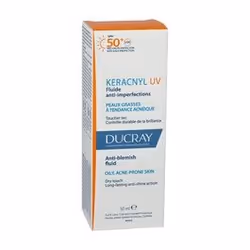 Fluide anti-imperfections SPF 50+ Keracnyl UV des Laboratoires Ducray, une crème solaire haute protection spécialement conçue ...
