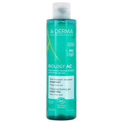 Gel Moussant Nettoyant Purifiant Bio 200ml Biology AC Peaux Grasses à Tendance Acnéique A-Derma