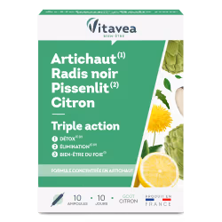 La formule Artichaut Radis noir Pissenlit CitronVITAVEA Bien-être est votre alliée détox, elle favorise le bien-être du foie ...