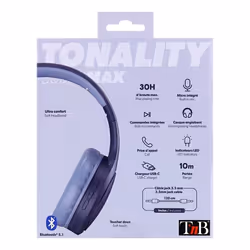 T'nB TONALITY Écouteurs Avec fil &sans fil Arceau USB Type-C Bluetooth Gris, Marine - Vue supplémentaire 7
