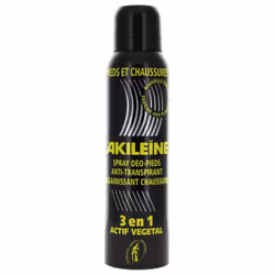 Akileïne Spray Pieds et Chaussures 150 ml est un spray qui calme l'échauffement plantaire. Il rafraîchit agréablement et perm ...