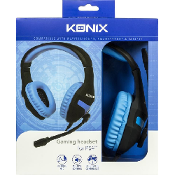 Konix 61881187303 écouteur/casque Avec fil Arceau Jouer Noir, Bleu