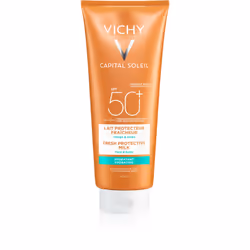 Ne permettez pas au soleil de laisser des marques définitives sur votre peau. Le lait protecteur corps et visage SPF 50+ Vichy Capital Soleil empêche la peau de votre corps et de votre visage de vieillir prématurément. Un haut facteur de protection et des filtres photostables à large spectre feront le maximum pour protéger votre peau. Profitez enfin d’un séjour au soleil que rien ne pourra venir perturber.