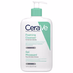 CeraVe Gel Moussant 473 ml est un gel moussant qui permet de nettoyer et éliminer l'excès de sébum sans altérer la barrière protectrice de la peau.