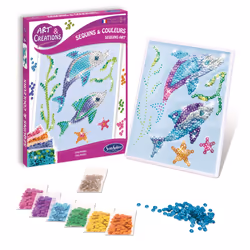 SentoSphère Art & Créations - Sequins & Colours - Dauphins, 8 an(s), Multicolore, 12 pièce(s)