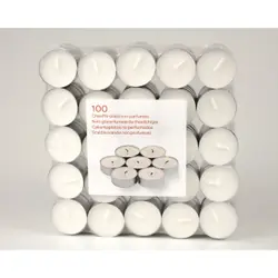 Carrefour Discount 2363125 000 bougie en cire Rond Blanc 100 pièce(s)