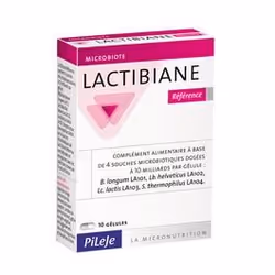 Complément alimentaire Lactibiane Référence des Laboratoires Pileje, sous forme de gélules, à base de 4 souches microbiotique ...