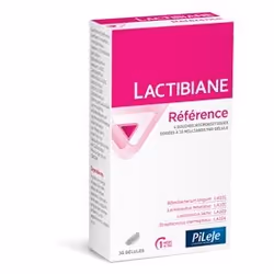 Complément alimentaire Lactibiane Référence des Laboratoires Pileje, sous forme de gélules, à base de 4 souches microbiotique ...