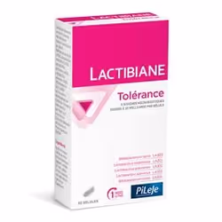 Complément alimentaire Lactibiane Tolérance des Laboratoires Pileje, à base de 5 souches microbiotique, destiné à améliorer l ...
