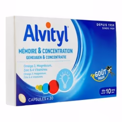 Alvityl Mémoire et concentration - 30 capsules