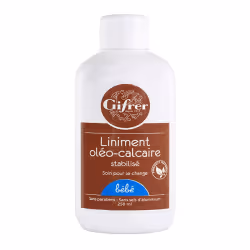 Gifrer Liniment Oléo-calcaire Stabilisé 250 ml est à utiliser pour le change de votre bébé.