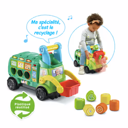 VTech MAXI CAMION POUBELLE RECYCLO'FORMES (PLASTIQUE RÉUTILISÉ) - Vue supplémentaire 3