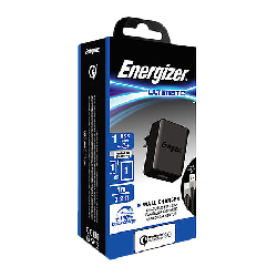 Energizer AC1Q3EUUC23 chargeur d'appareils mobiles Universel Noir Secteur Charge rapide Intérieure