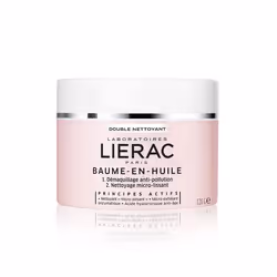 Lierac Double Nettoyant Baume-en-Huile 120 g est un produit 2-en-1 qui démaquille le visage, pour un démaquillage anti-pollut ...