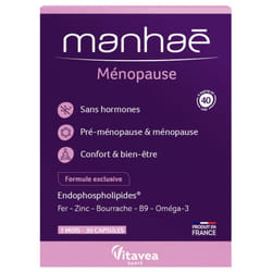 Vitavea Manhaé Sans Hormones Pré-Ménopause Ménopause 30 Capsules
