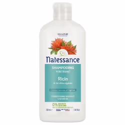 Natessance Shampoing Réparateur Fortifiant Ricin 250 ml texture onctueuse et formule douce, nettoie efficacement les cheveux  ...