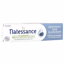 Natessance Dentifrice Soin Blancheur Charbon de Bambou Bio 75 ml est un dentifrice enrichi en aloe vera Bio (aux propriétés a ...