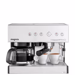 Magimix Espresso & Filtre Automatic, Machine à café 2-en-1, 1,8 L, Dosette de café, Café moulu, 2010 W, Chrome