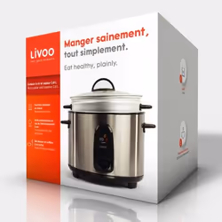 Livoo Cuiseur à riz et vapeur acier inoxydable gris (DOC192)
