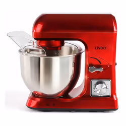 Robot Pâtissier Livoo Multifonctions - 5 L - 1000 Watt - Rouge (DOP190R)  Puissance: 1000 Watt- Bol en acier inoxydable: 5L - ...