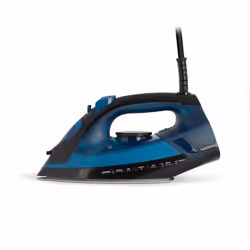 Livoo DOM401, Fer à repasser à sec ou à vapeur, Semelle en céramique, 100 g/min, Noir, Bleu, 20 g/min, 0,22 L