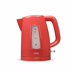 Livoo DOD184RC, 1,7 L, 2200 W, Rouge, Plastique, Indicateur de niveau d'eau, Sans fil