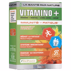 Eric Favre Vitamino+ 30 Comprimés est un complément alimentaire à base de vitamines, minéraux, acides aminés et poivre noir.