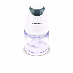 Mini Hachoir schneider - Puissance 260 Watts - 2 vitesses - Bol gradué 0.5L - Lame en acier inoxydable - Pieds antidérapants