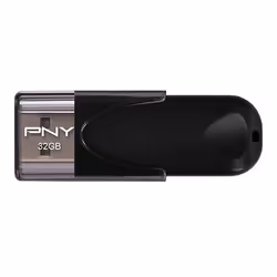 PNY Attaché 4 2.0 32GB, 32 Go, USB Type-A, 2.0, 25 Mo/s, Casquette, Noir