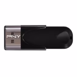 PNY Attaché 4 2.0 64GB, 64 Go, USB Type-A, 2.0, 25 Mo/s, Casquette, Noir