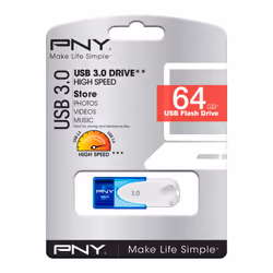 PNY Attaché 4 3.0 64 GB lecteur USB flash 64 Go USB Type-A 3.2 Gen 1 (3.1 Gen 1) Bleu, Blanc - Vue supplémentaire 4