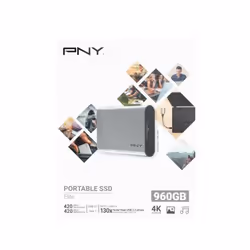 PNY Elite, 960 Go, USB Type-C, 3.2 Gen 1 (3.1 Gen 1), 420 Mo/s, Argent