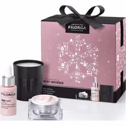 Tout pour un visage resplendissant dans un même coffret. Un coffret beauté FILORGA PROGRAMME NCEF-REVERSE RITUAL SET fera pla ...