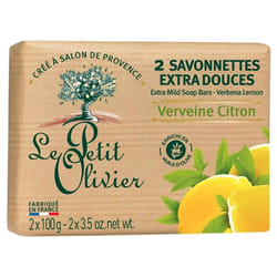Le Petit Olivier Savonnettes Extra Douces Verveine Citron 2 x 100 g