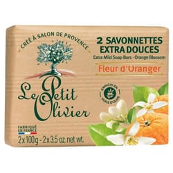 Le Petit Olivier Savonnettes Extra Douces Fleur d'Oranger 2 x 100 g