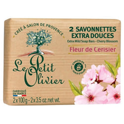 Le Petit Olivier Savonnettes Extra Douces Fleur de Cerisier 2 x 100 g