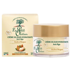 Le Petit Olivier Crème de Jour Hydratante Anti-Âge Huile d'Argan 50 ml