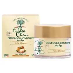 Le Petit Olivier Crème de Jour Hydratante Anti-Âge Huile d'Argan 50 ml