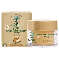 Le Petit Olivier Baume de Nuit Nourrissant Anti-Âge Huile d'Argan 50 ml