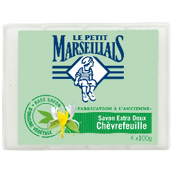 Le Petit Marseillais Savon Extra Doux Chèvrefeuille Lot de 4 x 100 g