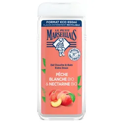 Le Petit Marseillais Gel Douche & Bain Extra Doux Pêche Blanche et Nectarine Bio 650 ml