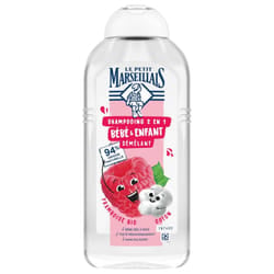 Le Petit Marseillais Shampoing Démêlant 2en1 Bébé & Enfant Framboise Coton 300 ml