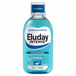 Pierre Fabre Oral Care Eluday Intense Bain de Bouche Quotidien 500 ml est une solution prête à l'emploi à la technologie Cool ...