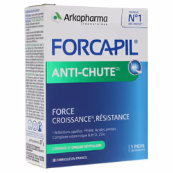 Arkopharma Forcapil Anti-Chute 30 comprimés est un complément alimentaire à base d'acides aminés, de vitamines, de minéraux e ...