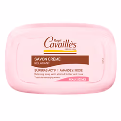 Rogé Cavaillès Savon Crème Relaxant Amande et Rose 115 g est un savon au beurre d'amande et à la rose, idéal pour l'hygiène d ...