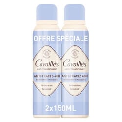 Cavaillès Anti-Transpirant Anti-Traces 48H Spray Lot de 2 x 150 ml