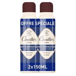 Cavaillès Homme Anti-Transpirant 48H Spray Lot de 2 x 150 ml