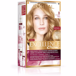 L’Oréal Excellence Coloration 8 Blond clair - Une coloration triple soin pour une couleur riche, soyeuse et lumineuse - Enric ...