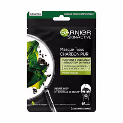 Garnier Skinactive Face S.ACT MASK CHARC. S32 FRNL ALGAE, Masque de nettoyage, Unisexe, Peau sensible, Hydratant, Feuilles, C ...