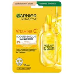 Garnier SkinActive Vitamin C Masque en Tissu Sérum Booster d'Éclat 28 ml